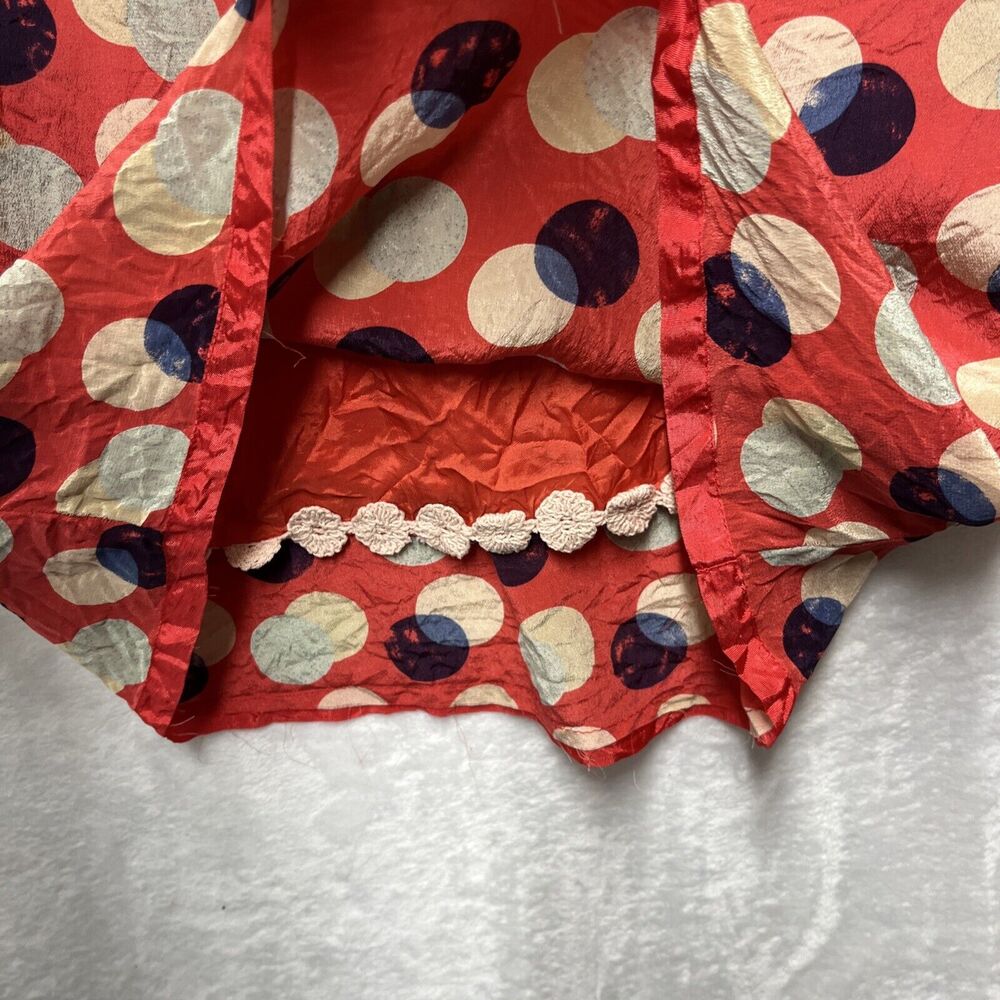 Anthropologie Moulinette Soeurs Dress Womens Sz 2 100% Silk Polka Dot Drape Neck - Picture 5 of 10
